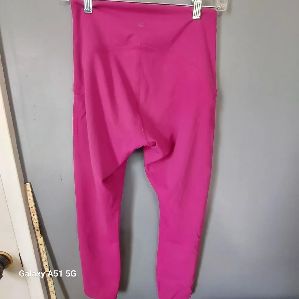 Lululemon All The Right Places‎ High Rise Crop Leggings Magenta Pink Womens Sz 6